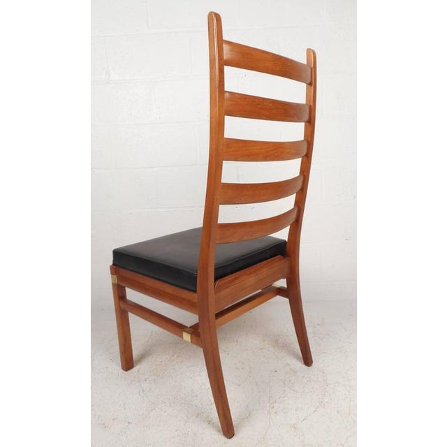 Set of Mid-Century Modern Ladder Back Dining Chairs For Sale - Image 4 of 11