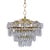 Vintage Brass and Glass Rosette Rim and Crystal Prism Chandelier For Sale