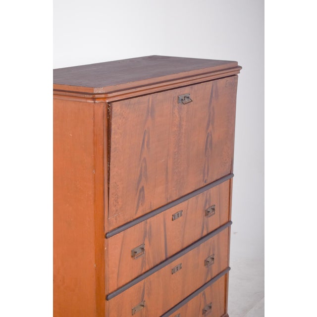 Wood Vintage Abattant Cabinet with Three Drawers, 1920s For Sale - Image 7 of 14