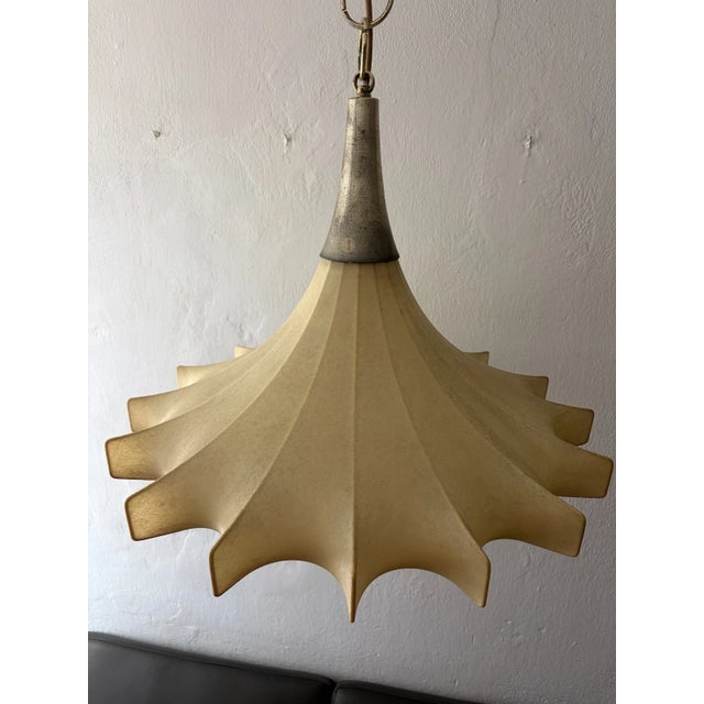 Huge Rare Cocoon Mid Century Modern Pendant Chandelier Flos Castiglioni Resin For Sale - Image 12 of 12