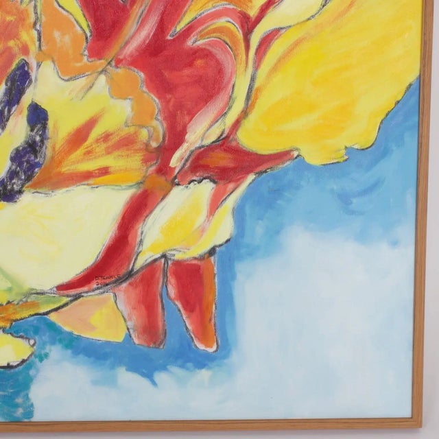 Paint Modern Floral Oil Painting For Sale - Image 7 of 8