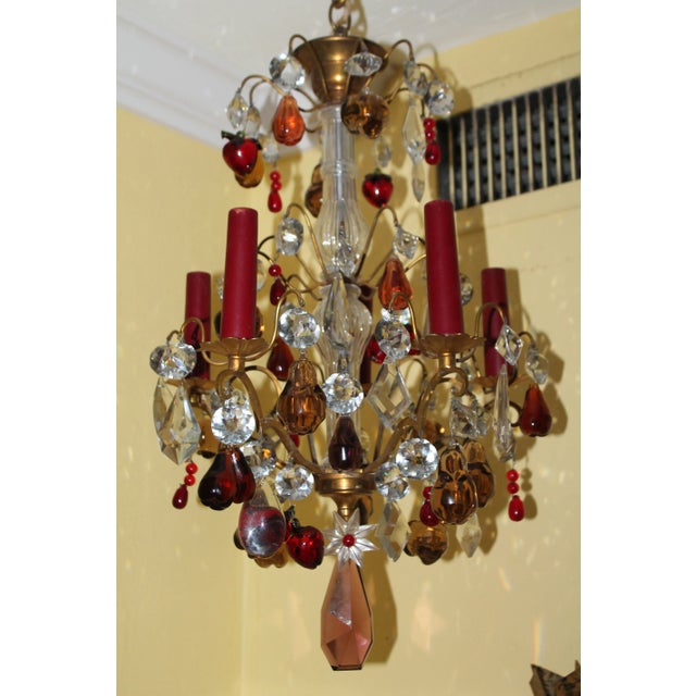 1890 French Antique Louis XV Bronze W/ Murano Crystal Fruit Chandelier For Sale - Image 10 of 10