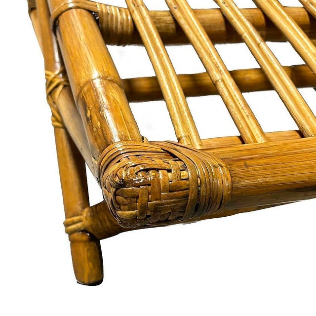 1930s Restored Rattan Three-Seater "Eye" Bench by Paul T Frankl For Sale In Los Angeles - Image 6 of 6