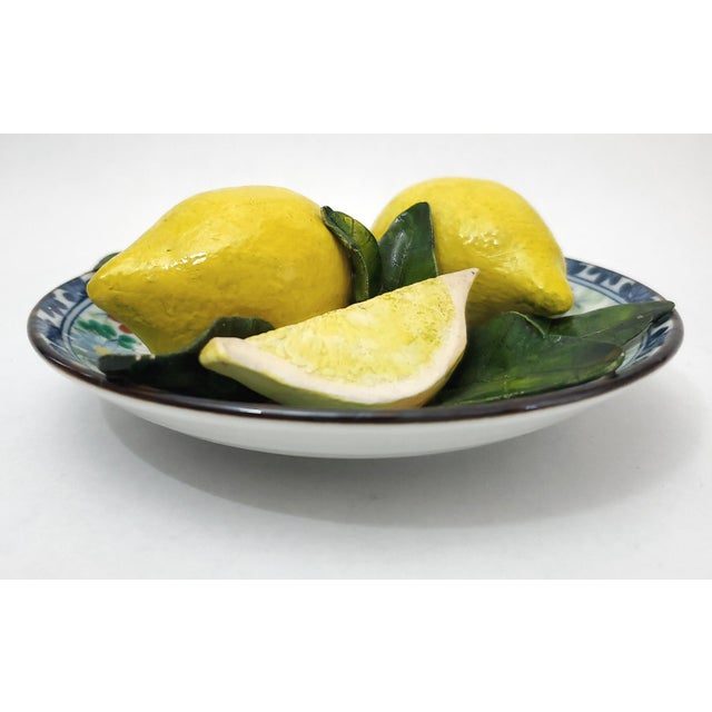 Yellow French Trompe l'Oeil Sculpture Plate by Christine Viennet For Sale - Image 8 of 9