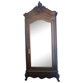 Hand Carved Louis Style Armoire For Sale