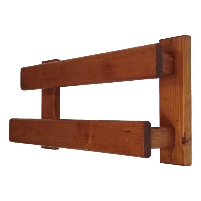 Vintage Pine Towel Rack, France, 1950s For Sale