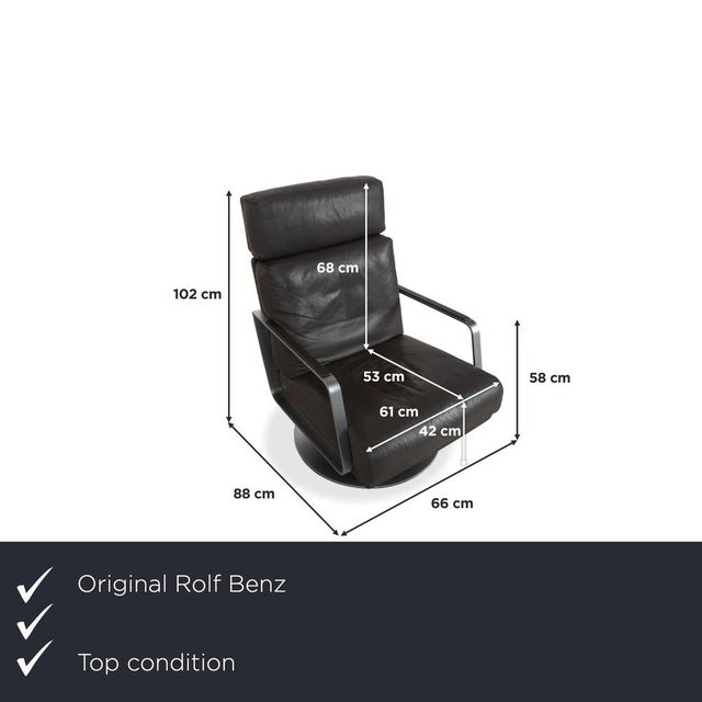 This Rolf Benz leather armchair is a prime example of timeless German design that makes a confident statement in any room....