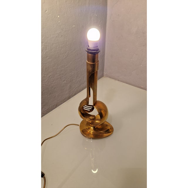 Brass Table Lamp with Informal Decoration, 1960s For Sale - Image 14 of 18