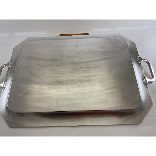 1970's Vintage/New Silverplate Art Nouveau Tray With Applied Mount For Sale - Image 10 of 12
