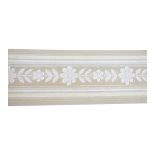 Vintage 1940's Vintage Wallpaper Border Taupe & White Stripe For Sale