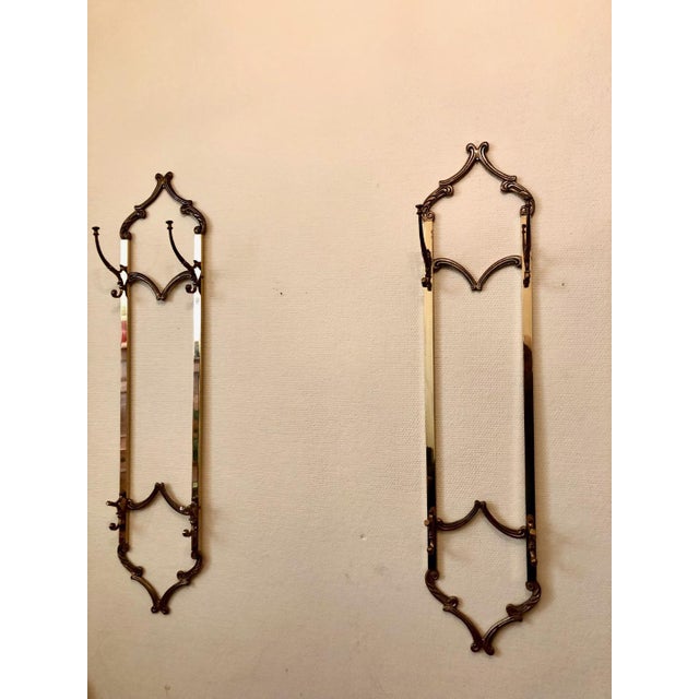 Vintage Italian Hollywood Regency Wall-Mounted Coat Racks, 1960s, Set of 2 For Sale - Image 4 of 18