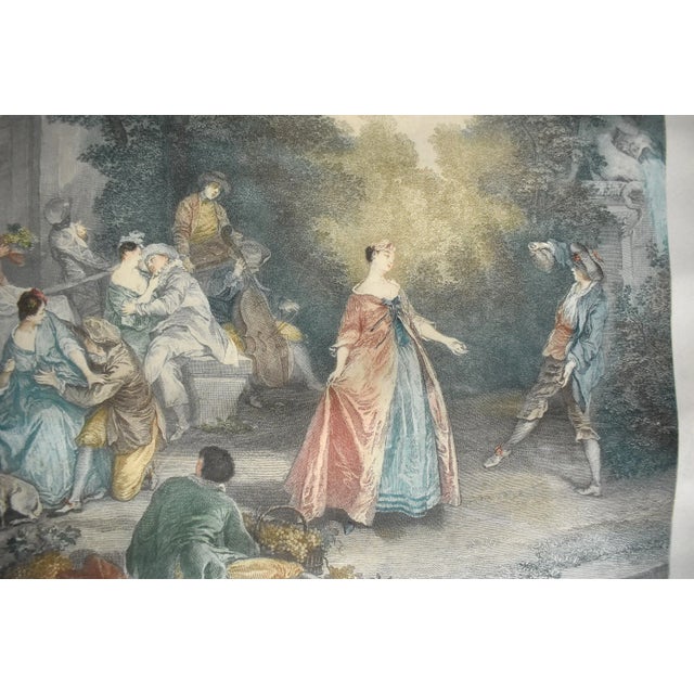 Antique French Engraving "L'Autonne" by Nicolas-Henri Tardieu, After Nicolas Lancret For Sale - Image 4 of 12