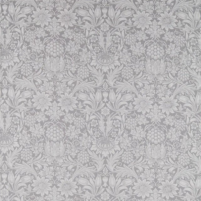 Morris & Co Pure Sunflower Fabric in Dove For Sale