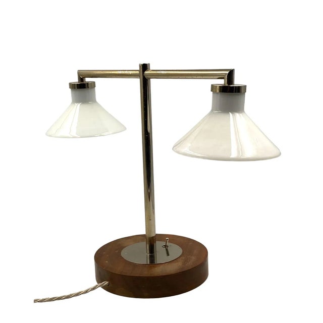 Silver Bauhaus Table Lamp, Europe 1950s For Sale - Image 8 of 12