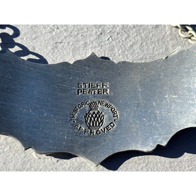 Gin, Vodka, Bourbon, and Scotch! Lovely Set of Four Stieff Pewter Liquor Spirit Labels / Plaques. Marked under the flag of...