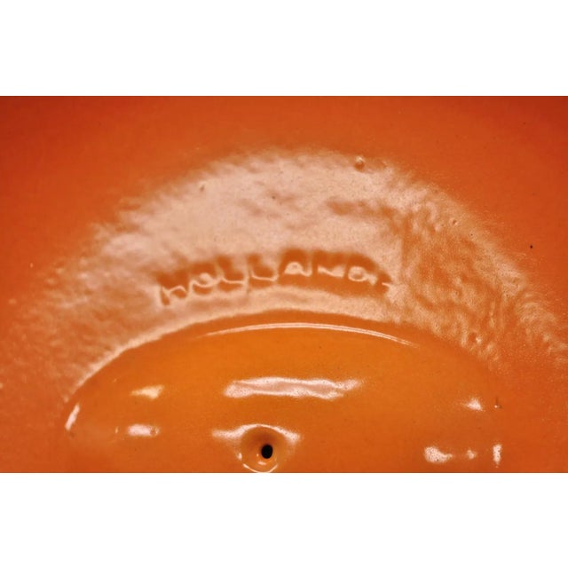 Orange Vintage Descoware Mid Century Modern Cast Iron Orange Enamel Lidded Dutch Oven For Sale - Image 8 of 11