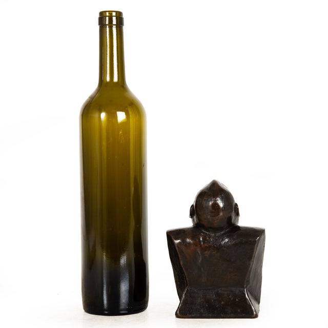 Metal Rare “Laughing Buddha - Self Portrait” Bronze Sculpture Bust by Enrico Caruso For Sale - Image 7 of 15