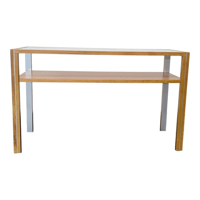 Attributed to Gangso Mobler Glass and Wood Console Table For Sale