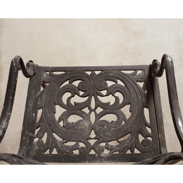 Set of Four Neoclassical Dolphin and Star Garden Dining Chairs For Sale - Image 9 of 18