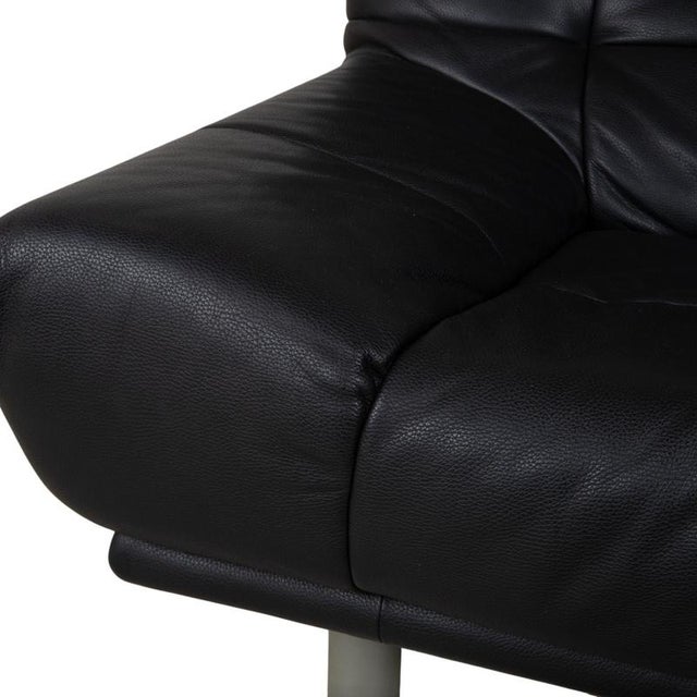 Animal Skin Set of BMP 418 Lounge Chair and Ottoman in Black Leather from Rolf Benz, Set of 2 For Sale - Image 7 of 18
