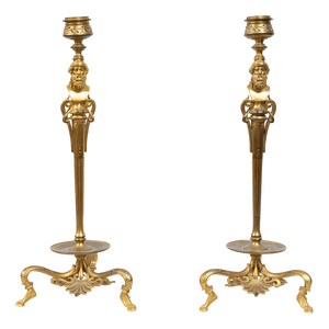 Antique French Candlesticks from Barbedienne, 1800s, Set of 2