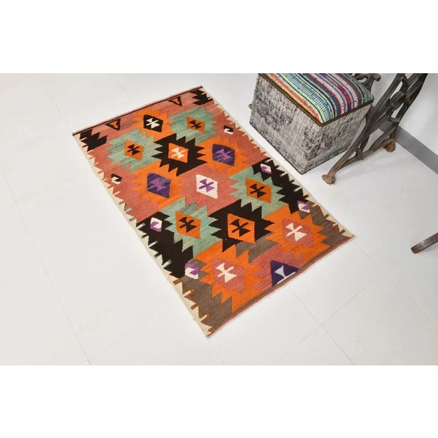 Handmade Kilim in Wool For Sale - Image 3 of 13