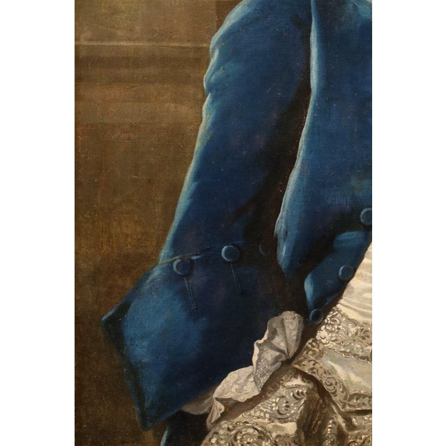 Early 18th Century Follower of Jean-Baptiste Van Loo, Portrait of a French Gentleman, 1730, Oil on Canvas For Sale - Image 5 of 15