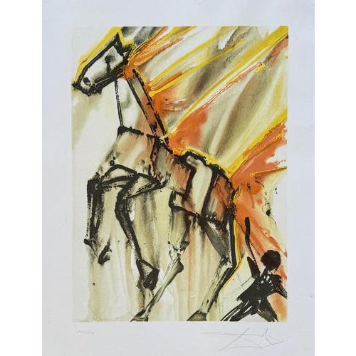 Salvador Dali, Clavilegnio, Dalinean Horses, Original Lithograph For Sale - Image 7 of 7