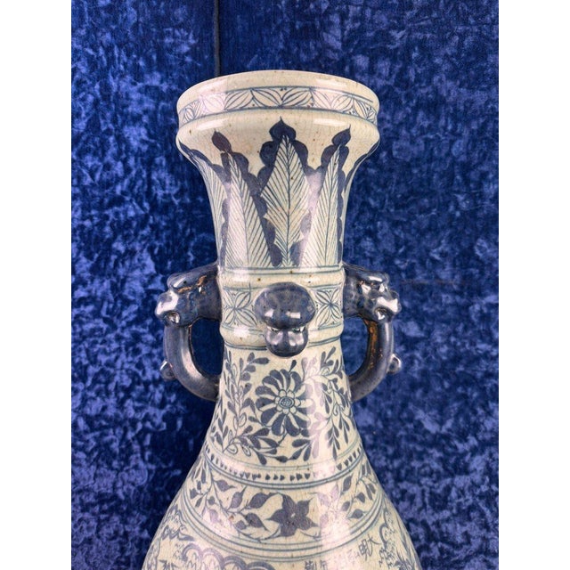 Large 19th Century Asian Porcelain Vase with Scenes Decoration For Sale - Image 6 of 6