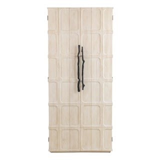 Pine Grid & Iron Branch Storage Cabinet For Sale