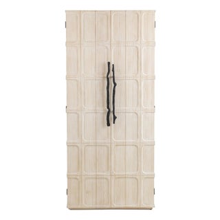 Pine Lattice & Iron Branch Storage Cabinet For Sale