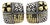 1990s Pair of John Hardy Estate Square Ornate Clip-on Earrings 18k Y Gold + Sterling Silver For Sale