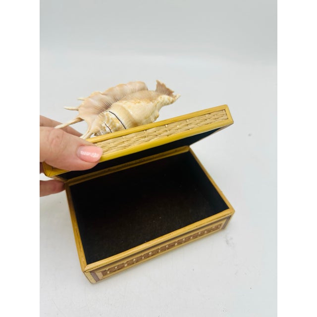 Vintage Wicker Shell Art Box For Sale In Charleston - Image 6 of 7