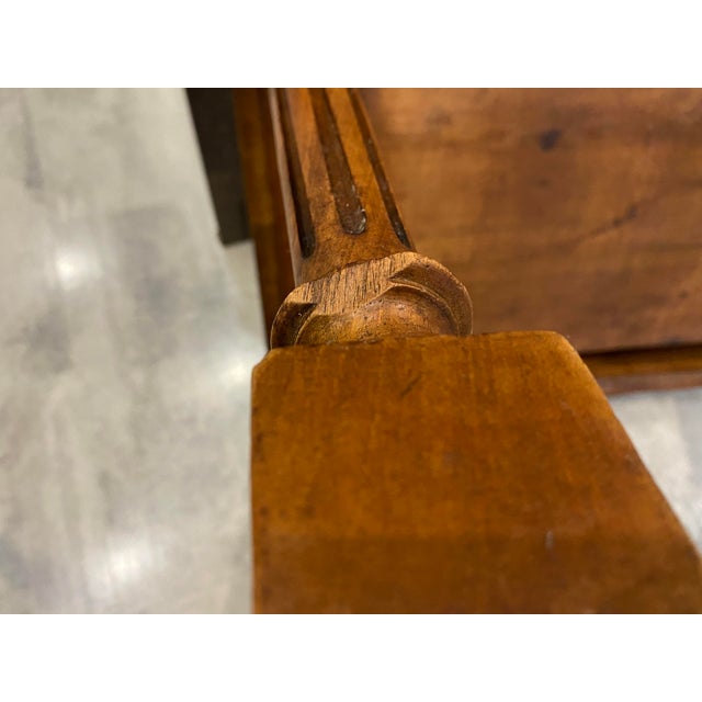 Oak Desk with Drawer and Turned and Carved Legs, 1890s For Sale - Image 4 of 18