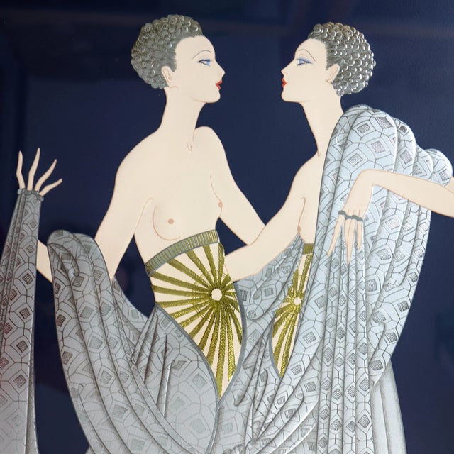 Erté (French, 1892-1990, formerly Romain de Tirtoff, Russian), 'TWINS.' Original Limited Edition Serigraph Signed, 'Erté'...