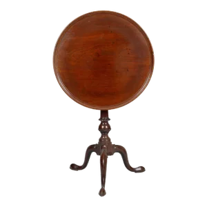 Antique 18th Century George III Mahogany Tilt-Top Pedestal Birdcage Tea Table