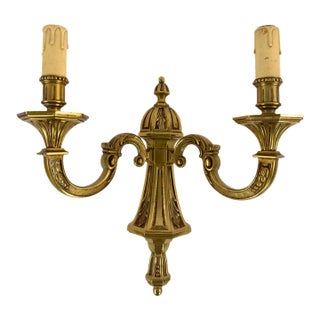 Vintage Louis XVI Brass Wall Sconce For Sale