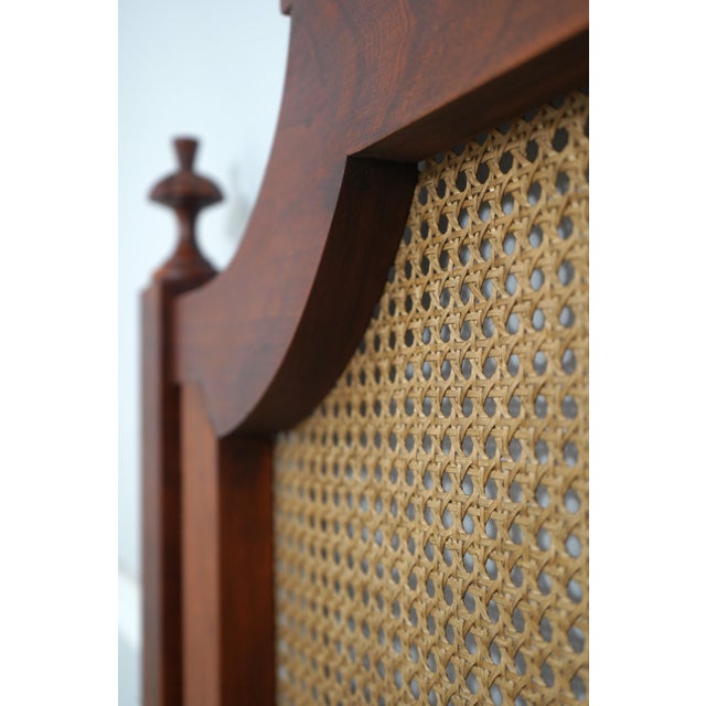 Stickley Cherry Regency Style Cane Back Queen Size Headboard For Sale - Image 9 of 12