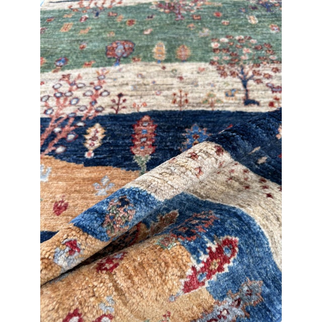 Textile Green Persian Style Gabbeh Rug, 03'01 X 04'10 For Sale - Image 7 of 12