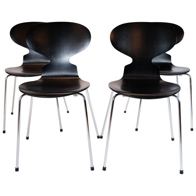 Black Ant Model 3101 Dining Chairs by Arne Jacobsen for Fritz Hansen, 2002, Set of 4 For Sale - Image 12 of 12