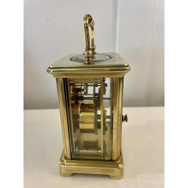 Late 19th Century Antique Victorian Brass Carriage Clock, 1880 For Sale - Image 5 of 6