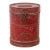 Crimson Rustic Metal Drum Container For Sale