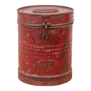 Crimson Rustic Metal Drum Container
