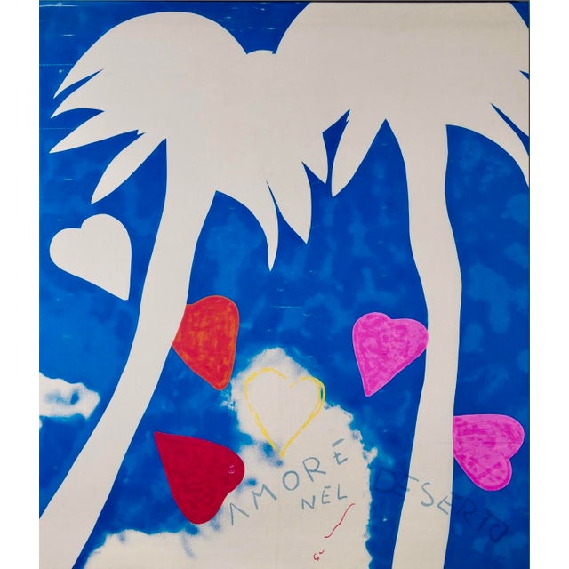 Mid-Century Modern Mario Schifano 1980s Pop Art Signed and Authenticated Artwork For Sale - Image 3 of 10