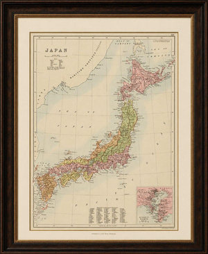 Antique Map of Japan with Tokyo Inset, 1885