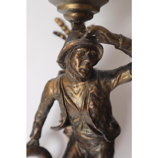 Art Nouveau Figural Wall Sconces of Sailor and Female Farmer, France, 1890, Set of 2 For Sale - Image 15 of 18