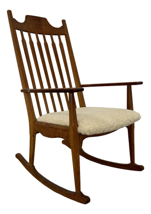Oak Razorblade Rocking Chair by Henning Kjærnulf, 1960s