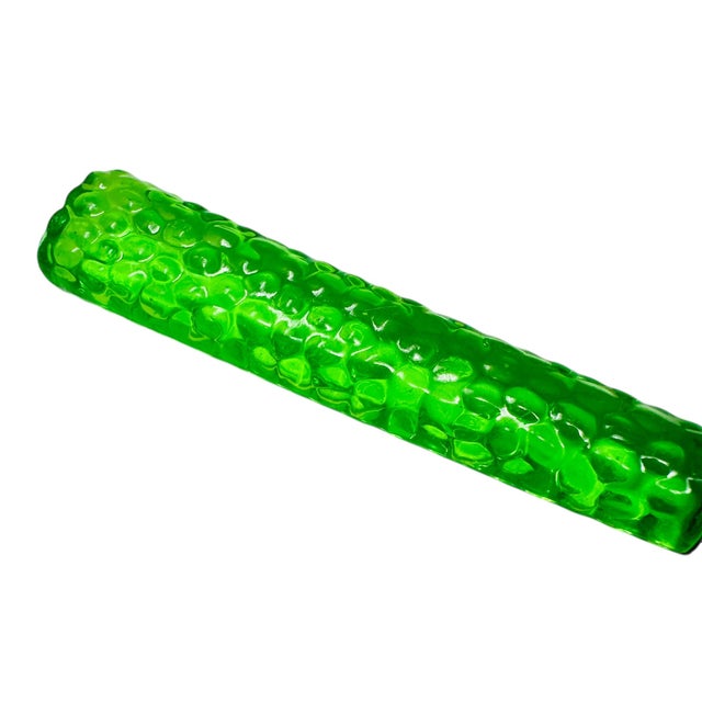 Vintage Cambridge "Dazzle" 44-Piece Flatware Set | Mid Century Modern Green Textured Plastic Handles | Stainless Steel Cutlery MCM For Sale - Image 10 of 13