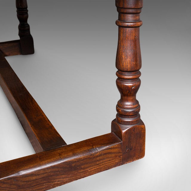 Antique Farmhouse Table, English, Elm, Country Kitchen, Dining, Victorian, 1880 For Sale - Image 12 of 12