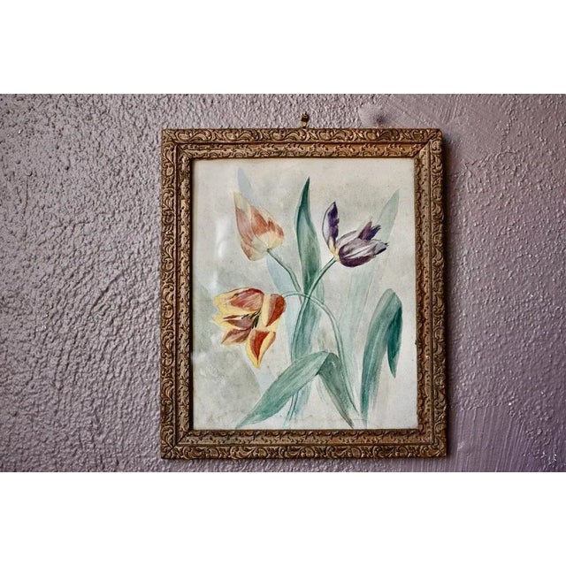 Glass Tulips, France, 1940s, Glass & Wood & Paper For Sale - Image 7 of 7